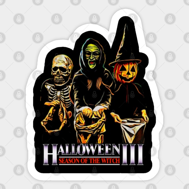 Halloween III: Season of the Witch Tribute T-Shirt - Silver Shamrock Edition" Sticker by Pixel Draws